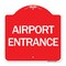 Signmission Designer Series Sign-Airport Entrance, Red & White Aluminum Architectural Sign, 18" H, RW-1818-24460 A-DES-RW-1818-24460 - alternate 1